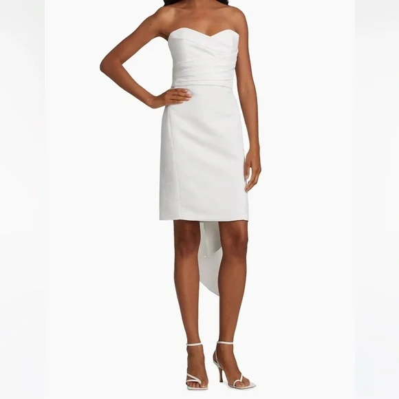 Amsale Strapless Silk Faille Bow Dress NWT Size 10